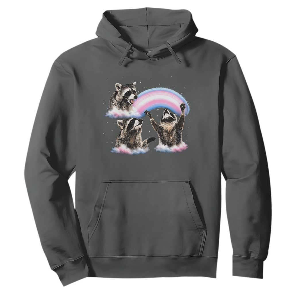 Howling Raccoon LGBTQ Pride Hoodie Rainbow Trash Panda Support