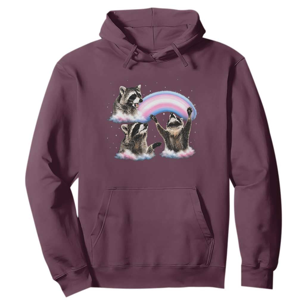 Howling Raccoon LGBTQ Pride Hoodie Rainbow Trash Panda Support