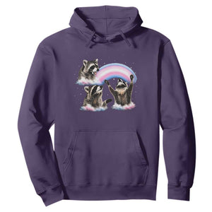 Howling Raccoon LGBTQ Pride Hoodie Rainbow Trash Panda Support