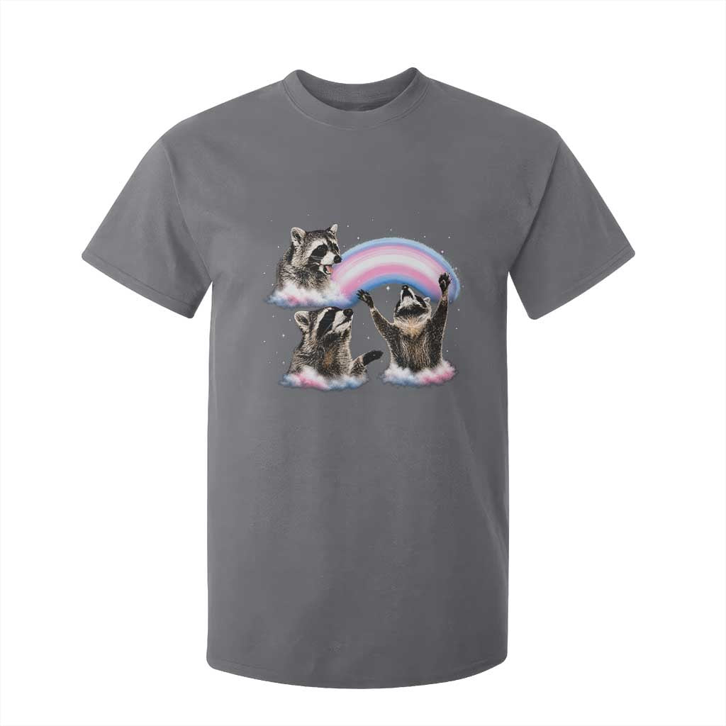 Howling Raccoon LGBTQ Pride T Shirt For Kid Rainbow Trash Panda Support