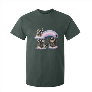 Howling Raccoon LGBTQ Pride T Shirt For Kid Rainbow Trash Panda Support