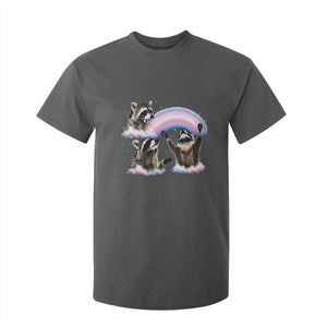 Howling Raccoon LGBTQ Pride T Shirt For Kid Rainbow Trash Panda Support