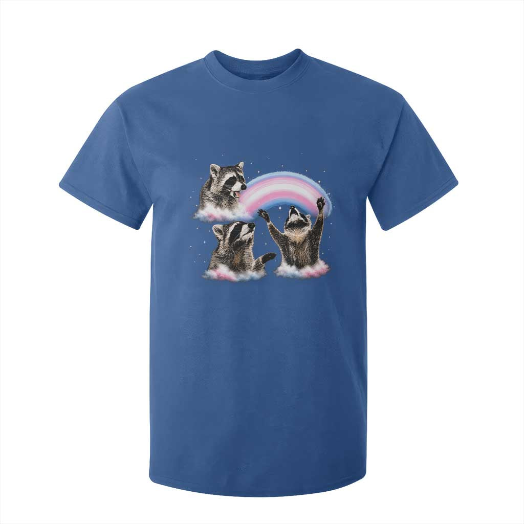 Howling Raccoon LGBTQ Pride T Shirt For Kid Rainbow Trash Panda Support
