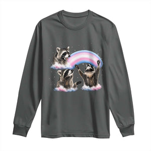 Howling Raccoon LGBTQ Pride Long Sleeve Shirt Rainbow Trash Panda Support