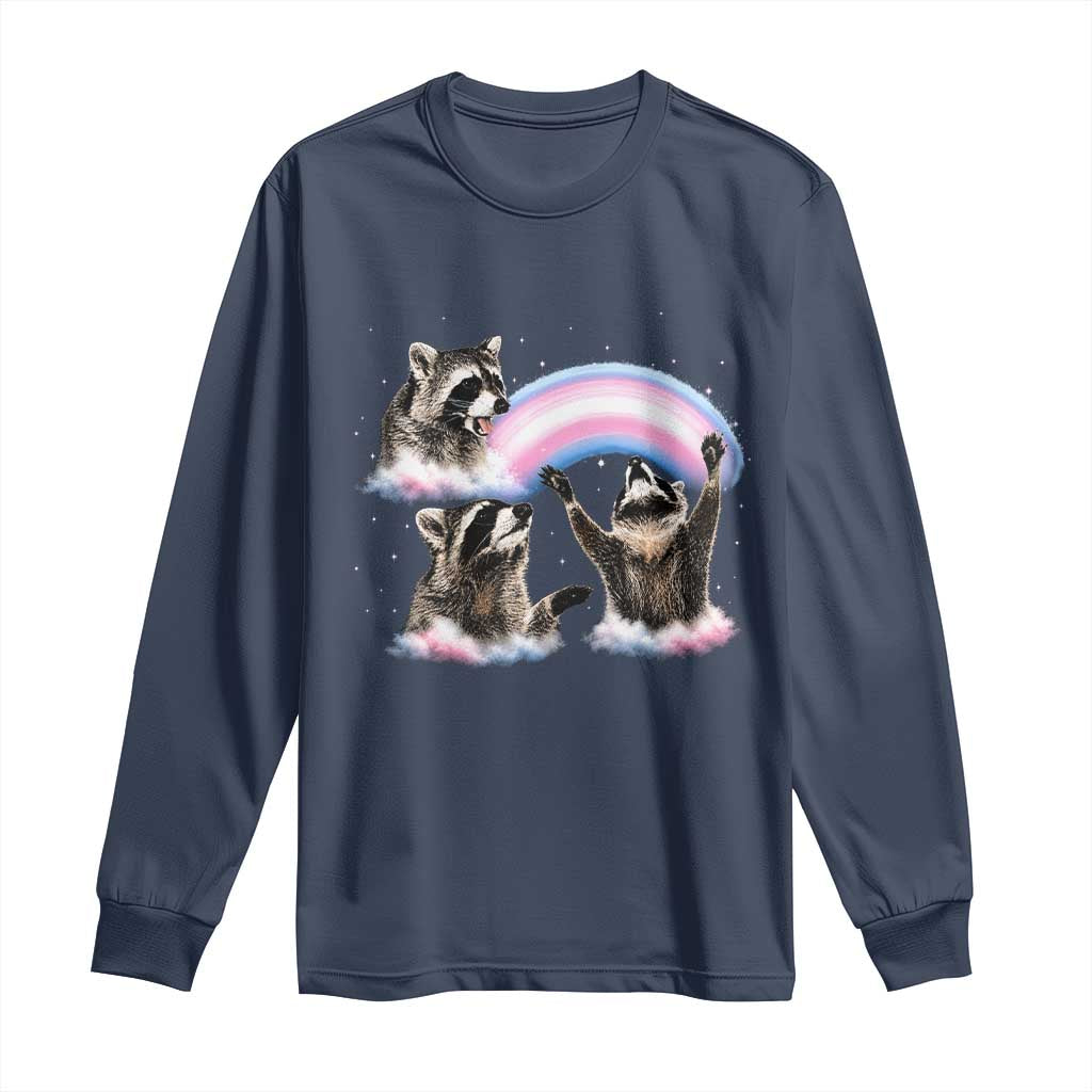 Howling Raccoon LGBTQ Pride Long Sleeve Shirt Rainbow Trash Panda Support