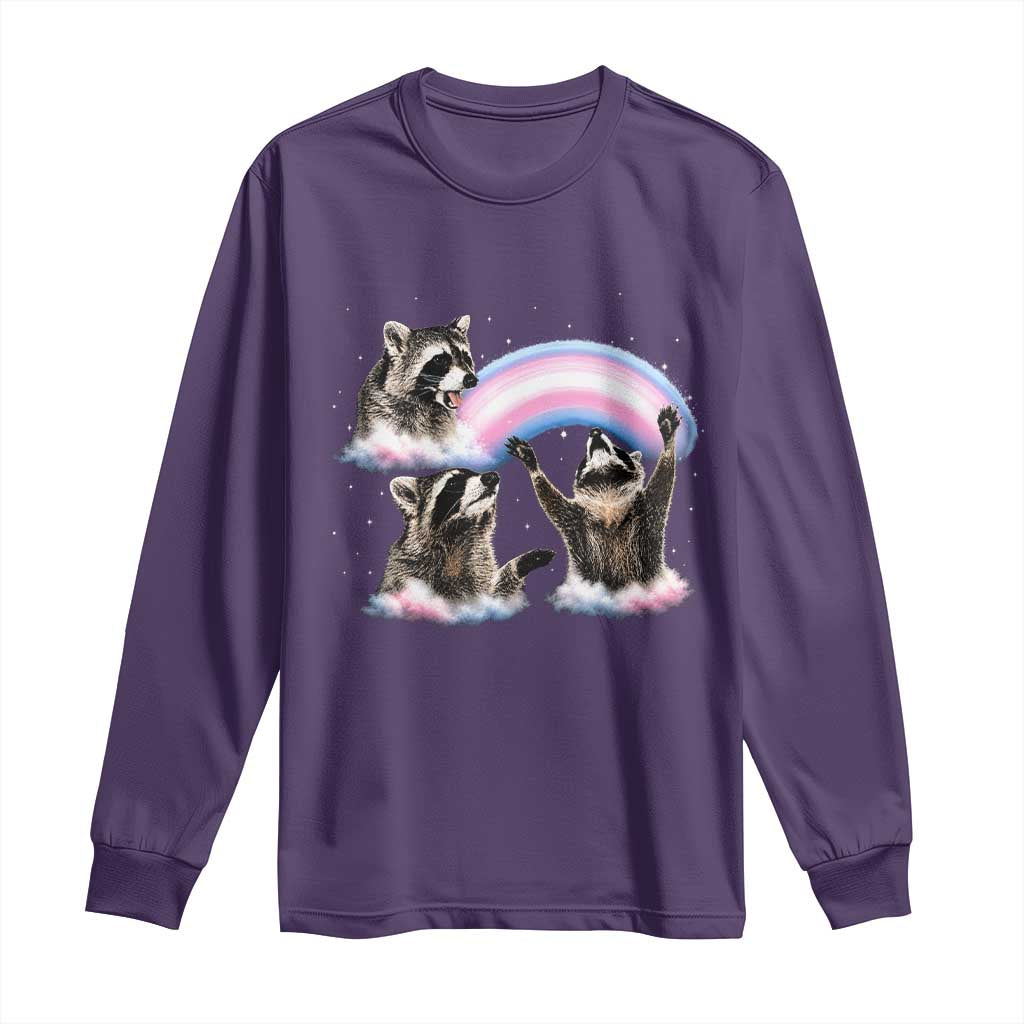 Howling Raccoon LGBTQ Pride Long Sleeve Shirt Rainbow Trash Panda Support