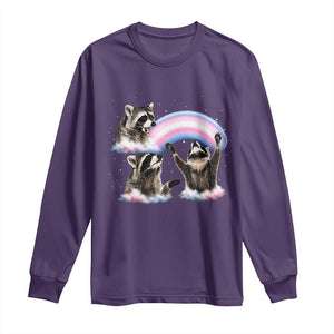 Howling Raccoon LGBTQ Pride Long Sleeve Shirt Rainbow Trash Panda Support