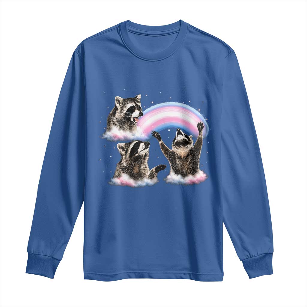 Howling Raccoon LGBTQ Pride Long Sleeve Shirt Rainbow Trash Panda Support