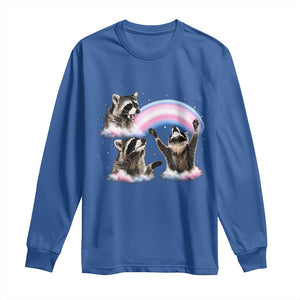 Howling Raccoon LGBTQ Pride Long Sleeve Shirt Rainbow Trash Panda Support