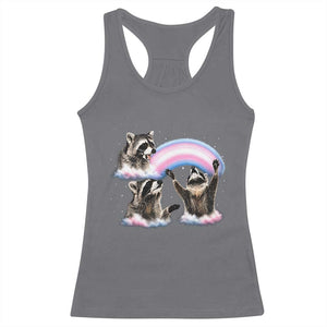 Howling Raccoon LGBTQ Pride Racerback Tank Top Rainbow Trash Panda Support