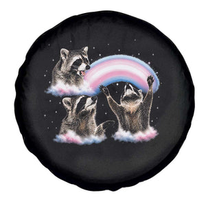 Howling Raccoon LGBTQ Pride Spare Tire Cover Rainbow Trash Panda Support