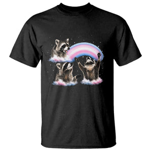 Howling Raccoon LGBTQ Pride T Shirt Rainbow Trash Panda Support
