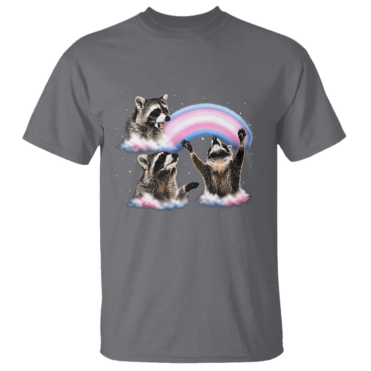 Howling Raccoon LGBTQ Pride T Shirt Rainbow Trash Panda Support
