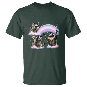 Howling Raccoon LGBTQ Pride T Shirt Rainbow Trash Panda Support