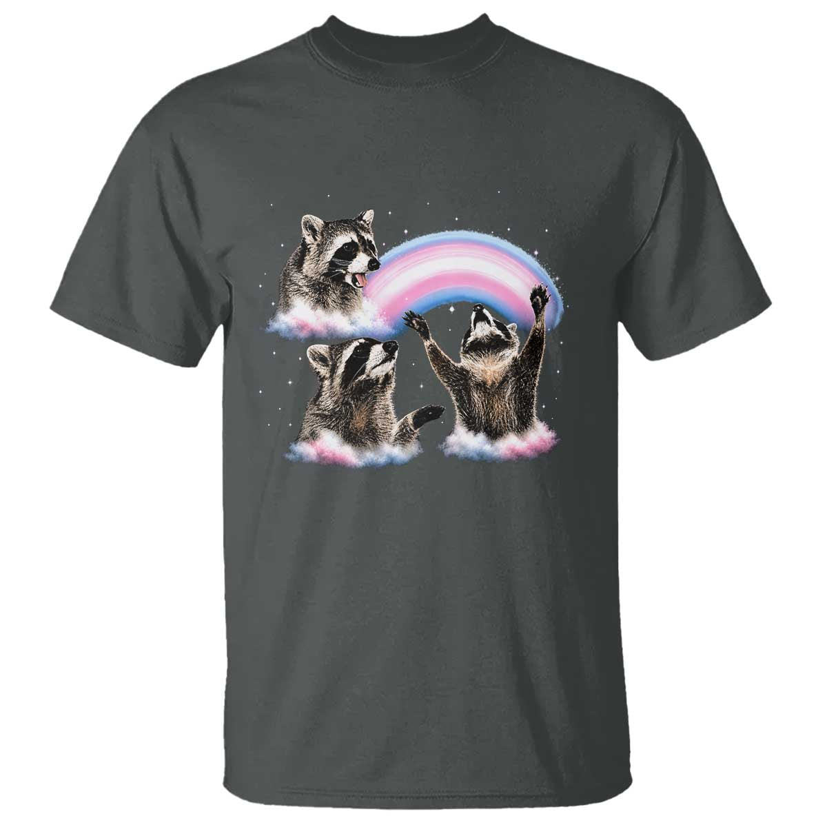 Howling Raccoon LGBTQ Pride T Shirt Rainbow Trash Panda Support