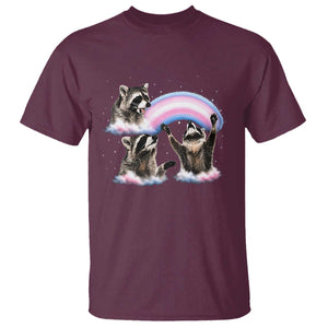 Howling Raccoon LGBTQ Pride T Shirt Rainbow Trash Panda Support