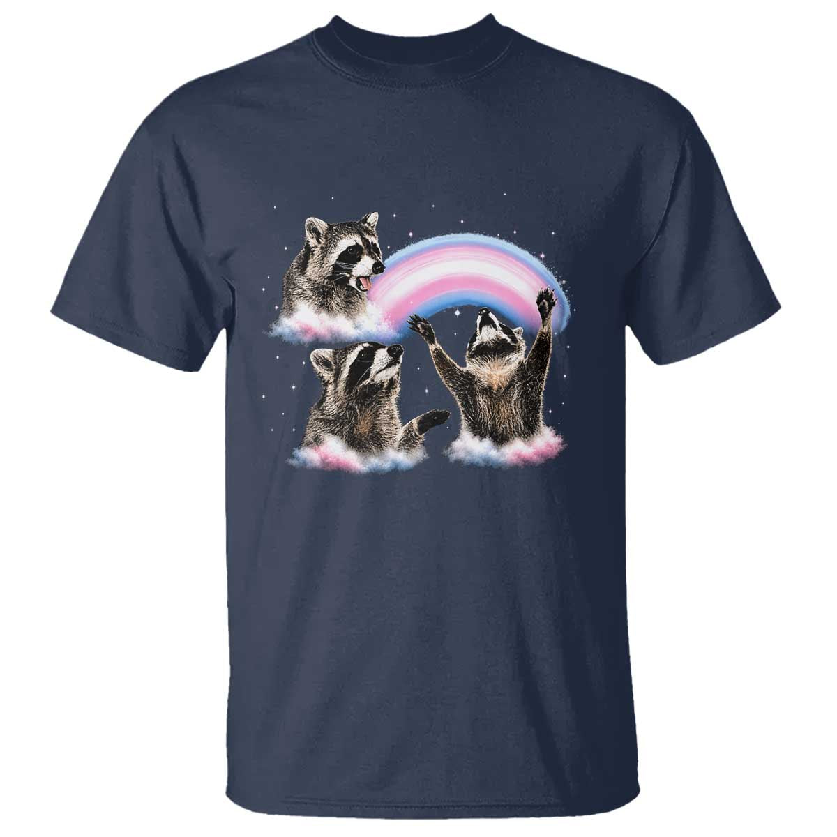 Howling Raccoon LGBTQ Pride T Shirt Rainbow Trash Panda Support