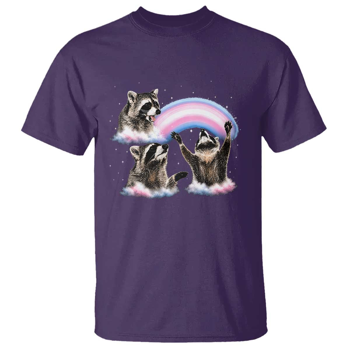 Howling Raccoon LGBTQ Pride T Shirt Rainbow Trash Panda Support