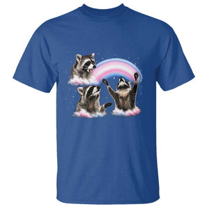 Howling Raccoon LGBTQ Pride T Shirt Rainbow Trash Panda Support