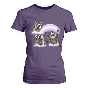 Howling Raccoon LGBTQ Pride T Shirt For Women Rainbow Trash Panda Support TS12 Purple Print Your Wear