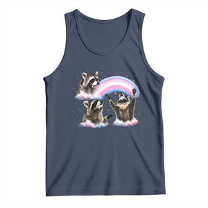 Howling Raccoon LGBTQ Pride Tank Top Rainbow Trash Panda Support TS12 Navy Print Your Wear