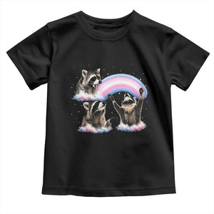 Howling Raccoon LGBTQ Pride Toddler T Shirt Rainbow Trash Panda Support TS12 Black Print Your Wear