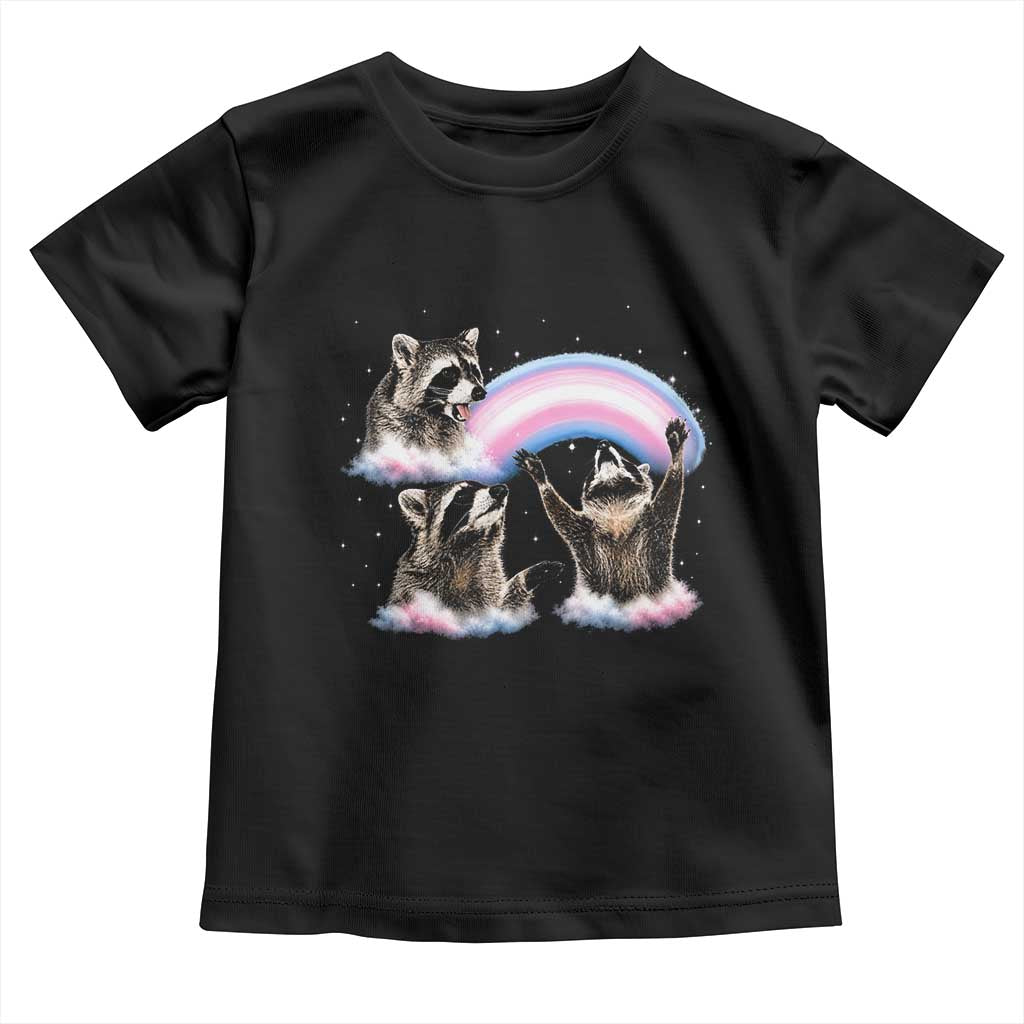 Howling Raccoon LGBTQ Pride Toddler T Shirt Rainbow Trash Panda Support