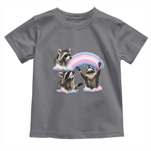 Howling Raccoon LGBTQ Pride Toddler T Shirt Rainbow Trash Panda Support TS12 Charcoal Print Your Wear