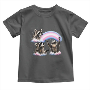 Howling Raccoon LGBTQ Pride Toddler T Shirt Rainbow Trash Panda Support TS12 Dark Heather Print Your Wear