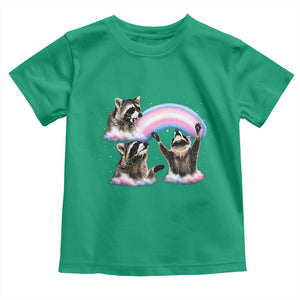 Howling Raccoon LGBTQ Pride Toddler T Shirt Rainbow Trash Panda Support TS12 Irish Green Print Your Wear