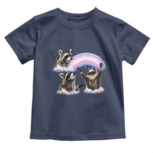 Howling Raccoon LGBTQ Pride Toddler T Shirt Rainbow Trash Panda Support TS12 Navy Print Your Wear