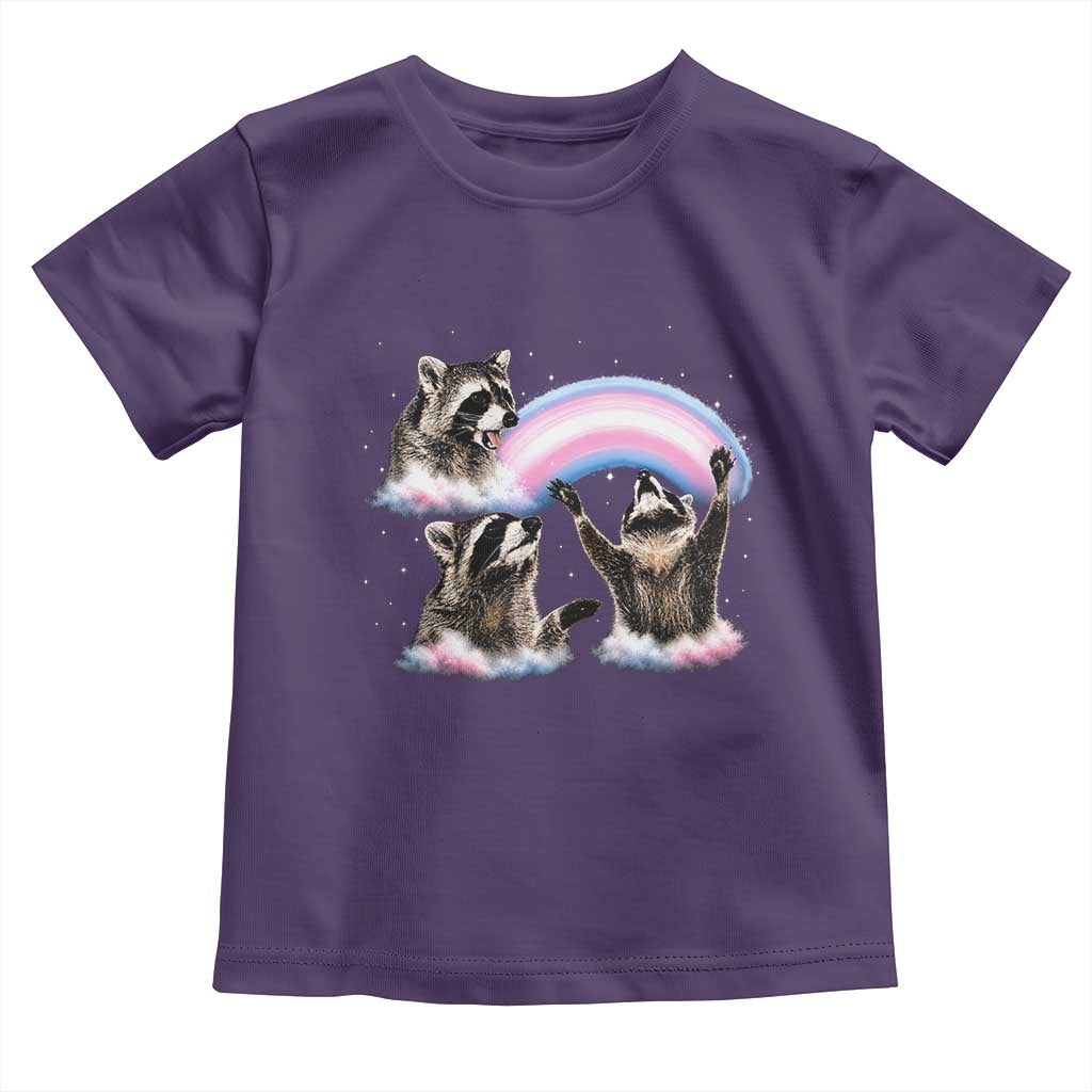 Howling Raccoon LGBTQ Pride Toddler T Shirt Rainbow Trash Panda Support TS12 Purple Print Your Wear