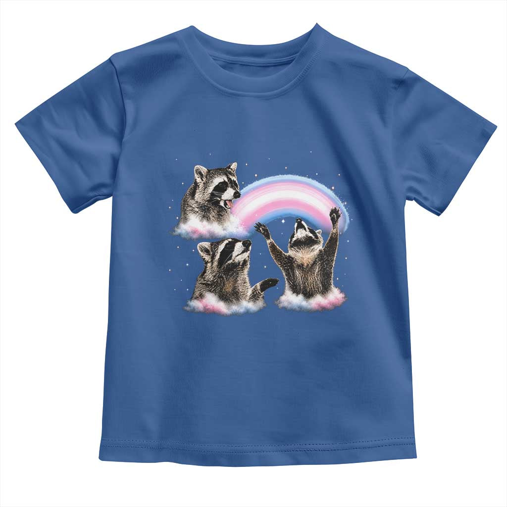 Howling Raccoon LGBTQ Pride Toddler T Shirt Rainbow Trash Panda Support TS12 Royal Blue Print Your Wear