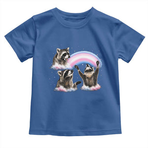 Howling Raccoon LGBTQ Pride Toddler T Shirt Rainbow Trash Panda Support TS12 Royal Blue Print Your Wear
