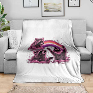 Funny Pink Raccoon Live Laugh Throw Blanket Lesbian Pride Month TS12 Print Your Wear