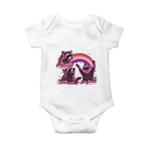 Funny Pink Raccoon Live Laugh Baby Onesie Lesbian Pride Month TS12 White Print Your Wear