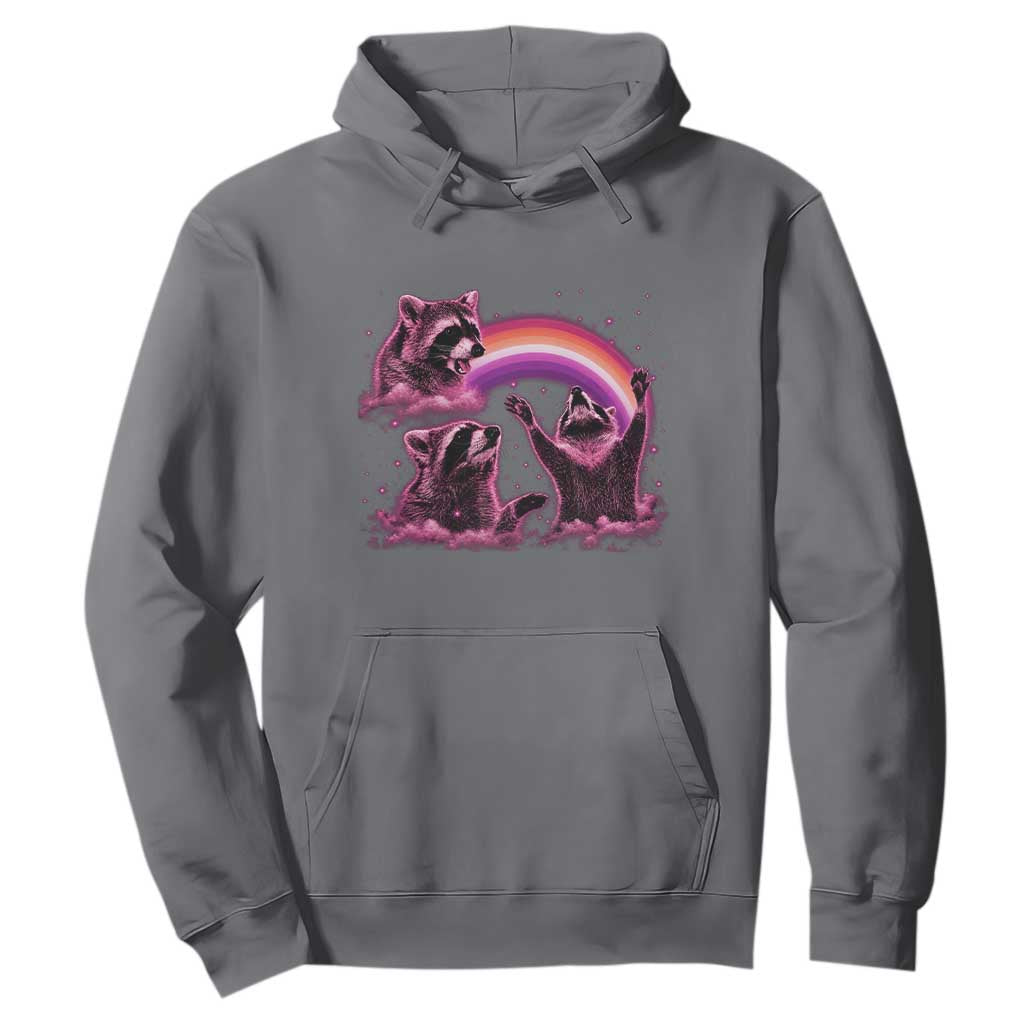 Funny Pink Raccoon Live Laugh Hoodie Lesbian Pride Month TS12 Charcoal Print Your Wear