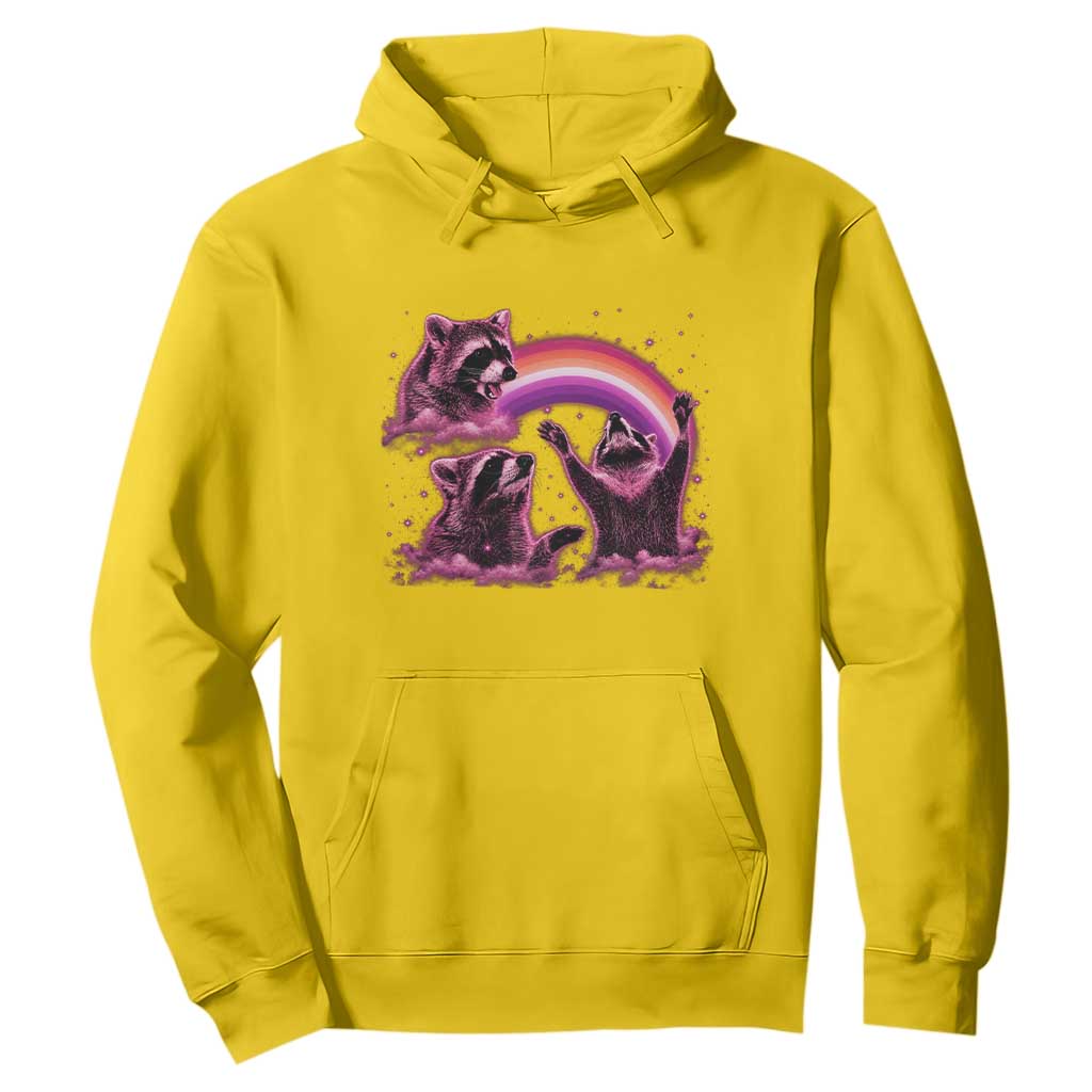 Funny Pink Raccoon Live Laugh Hoodie Lesbian Pride Month TS12 Daisy Print Your Wear