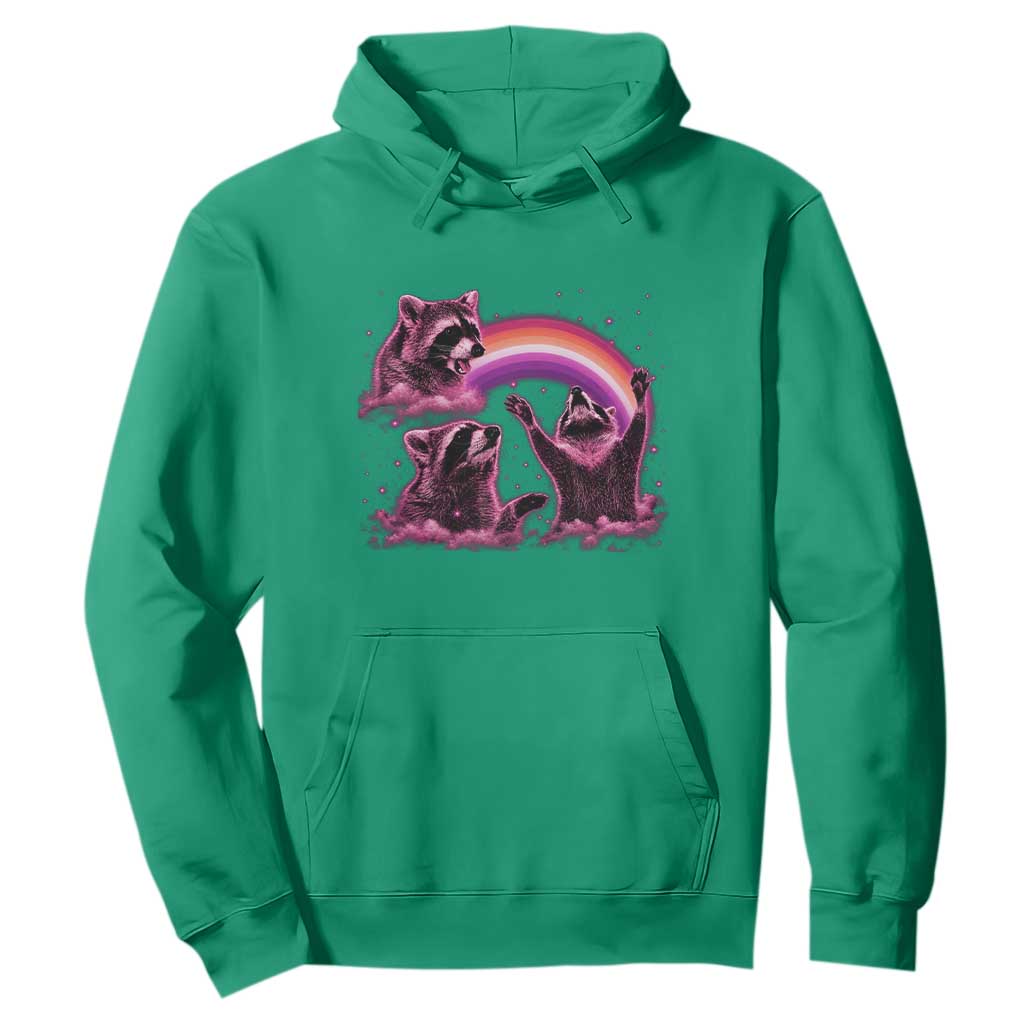 Funny Pink Raccoon Live Laugh Hoodie Lesbian Pride Month TS12 Irish Green Print Your Wear