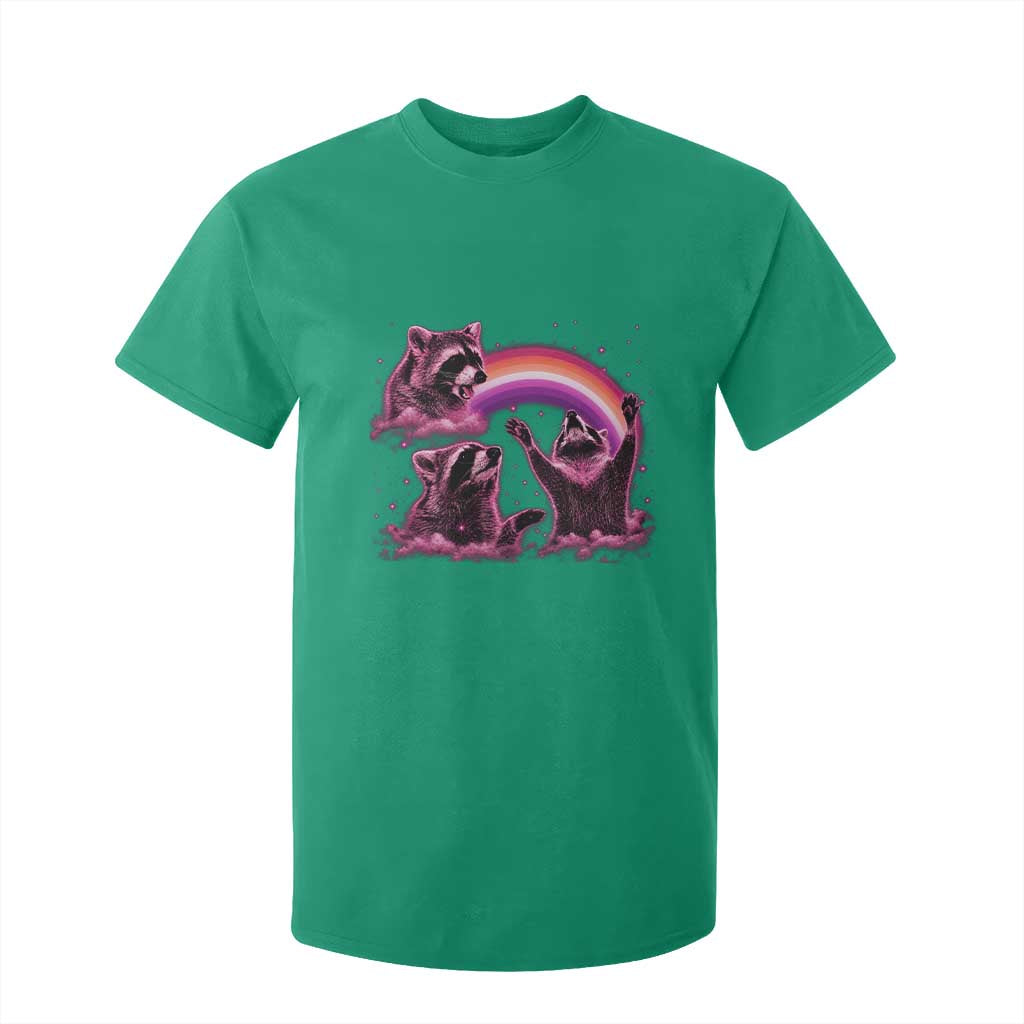 Funny Pink Raccoon Live Laugh T Shirt For Kid Lesbian Pride Month