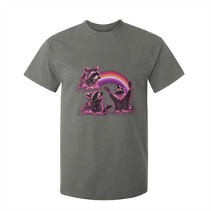 Funny Pink Raccoon Live Laugh T Shirt For Kid Lesbian Pride Month