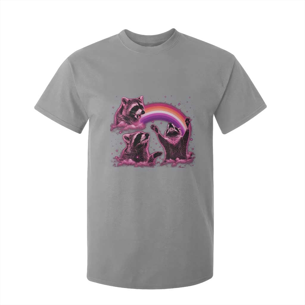 Funny Pink Raccoon Live Laugh T Shirt For Kid Lesbian Pride Month