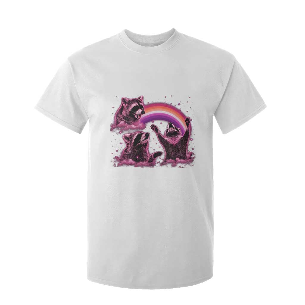 Funny Pink Raccoon Live Laugh T Shirt For Kid Lesbian Pride Month