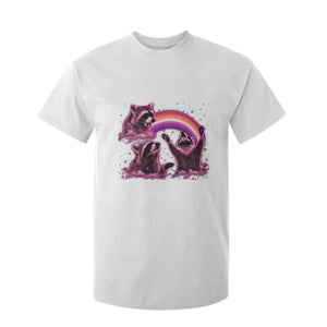 Funny Pink Raccoon Live Laugh T Shirt For Kid Lesbian Pride Month