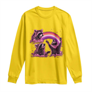 Funny Pink Raccoon Live Laugh Long Sleeve Shirt Lesbian Pride Month