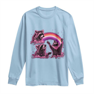 Funny Pink Raccoon Live Laugh Long Sleeve Shirt Lesbian Pride Month