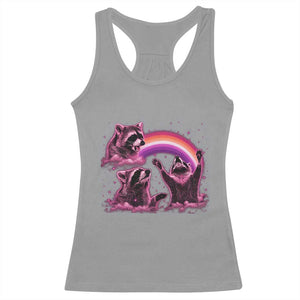 Funny Pink Raccoon Live Laugh Racerback Tank Top Lesbian Pride Month