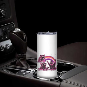 Funny Pink Raccoon Live Laugh Skinny Tumbler Lesbian Pride Month