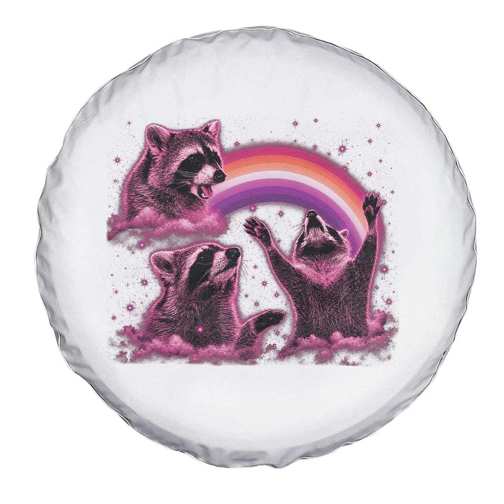 Funny Pink Raccoon Live Laugh Spare Tire Cover Lesbian Pride Month TS12 Print Your Wear