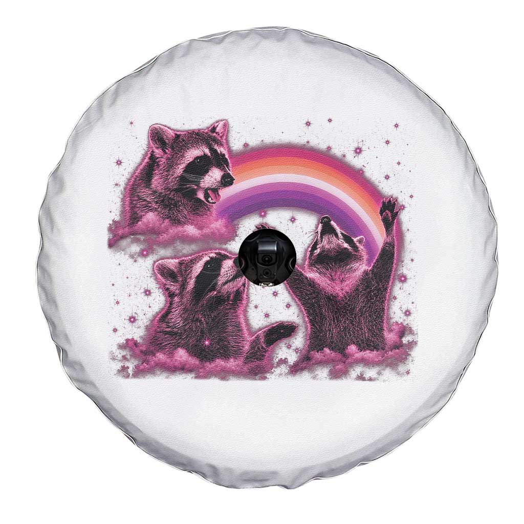 Funny Pink Raccoon Live Laugh Spare Tire Cover Lesbian Pride Month TS12 Print Your Wear